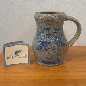 Red Wing Salt Glazed Pottery 1997 Stoneware Mug/Stein W/Blue Bird Mark Connolly